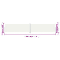 Tenda da Sole Laterale Retrattile Crema 220x1200 cm 318085