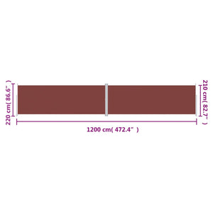 Tenda da Sole Laterale Retrattile Marrone 220x1200 cm 318087