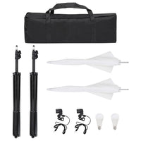 Kit illuminazione da studio con treppiedi e ombrelloni bianco 02_0042392