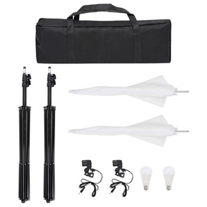 Kit illuminazione da studio con treppiedi e ombrelloni bianco 02_0042392
