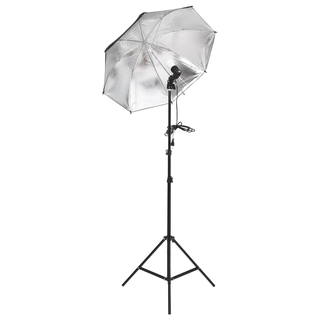 Kit illuminazione da studio con treppiedi e ombrelloni bianco 02_0042393