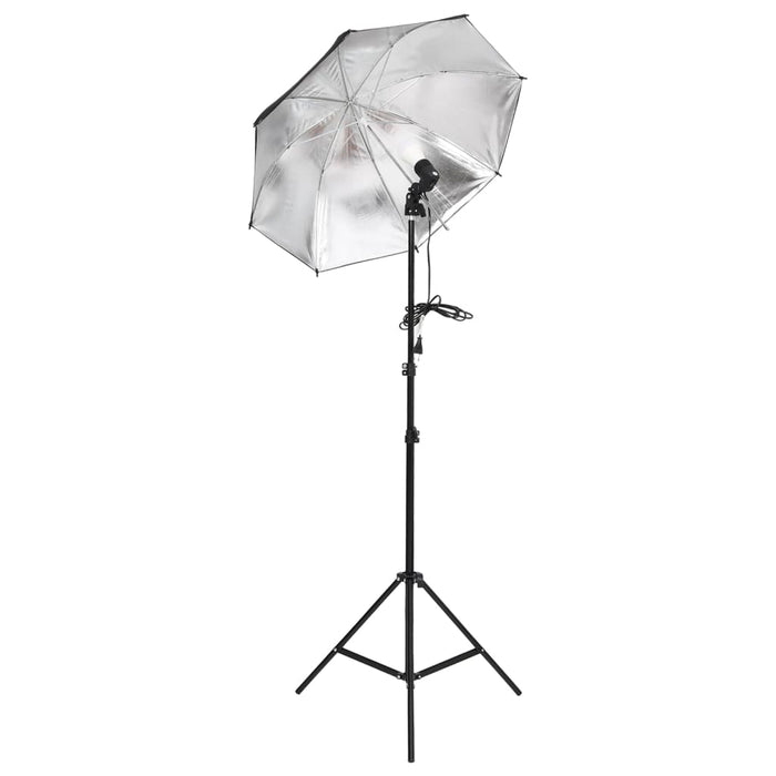 Kit illuminazione da studio con treppiedi e ombrelloni bianco 02_0042393