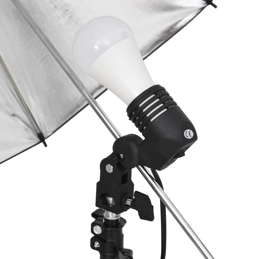 Kit illuminazione da studio con treppiedi e ombrelloni bianco 02_0042393
