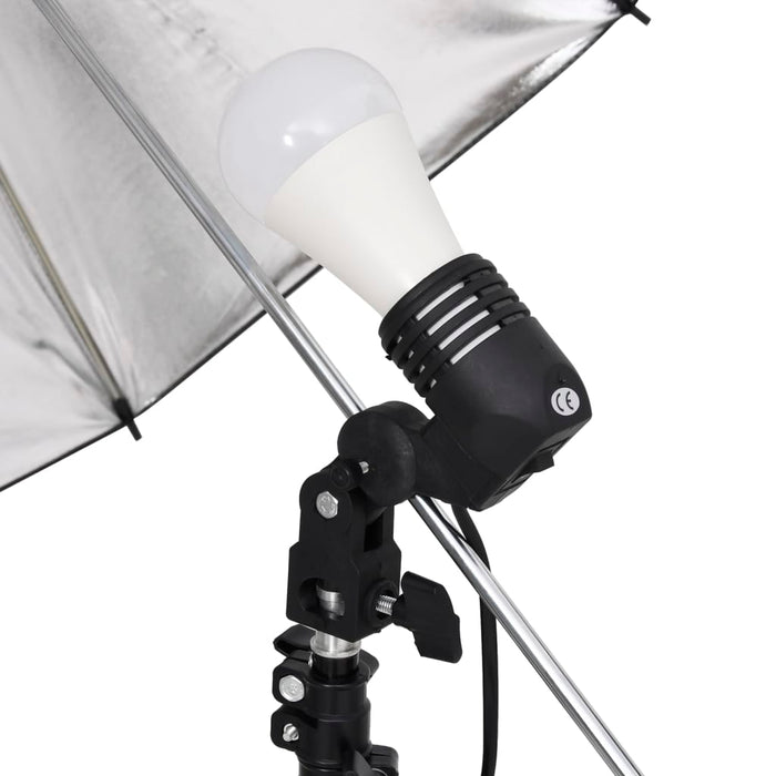 Kit illuminazione da studio con treppiedi e ombrelloni bianco 02_0042393