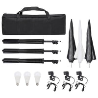 Kit illuminazione da studio con treppiedi e ombrelloni bianco 02_0042393