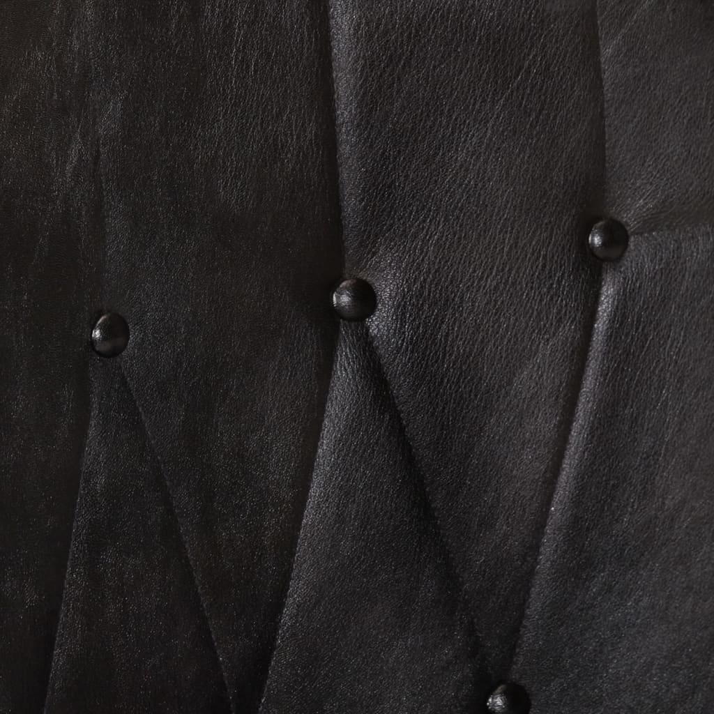 Poltrona Wingback Nera in Vera Pelle 339650