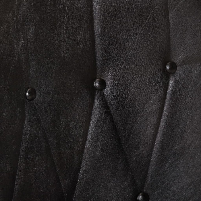 Poltrona Wingback Nera in Vera Pelle 339650