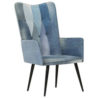 Poltrona Wingback Patchwork Denim in Tela 339656