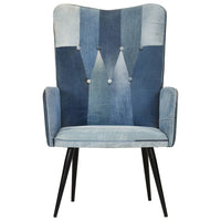 Poltrona Wingback Patchwork Denim in Tela 339656