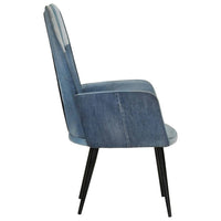 Poltrona Wingback Patchwork Denim in Tela 339656