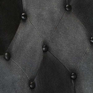 Poltrona Wingback Nera e Grigia in Vera Pelle 339662