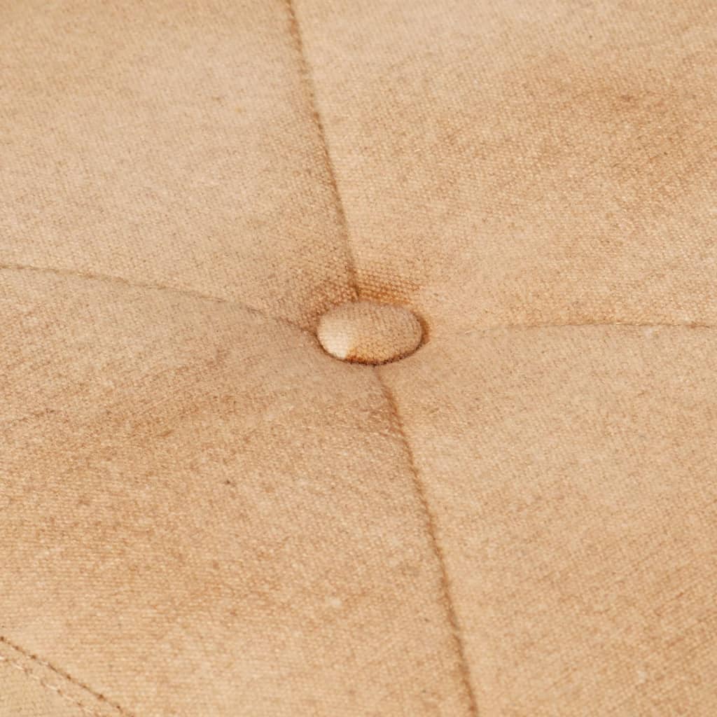 Poltrona Wingback con Poggiapiedi Crema in Tela 339667