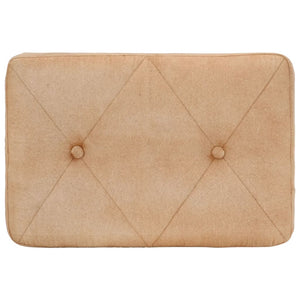 Poltrona Wingback con Poggiapiedi Crema in Tela 339667