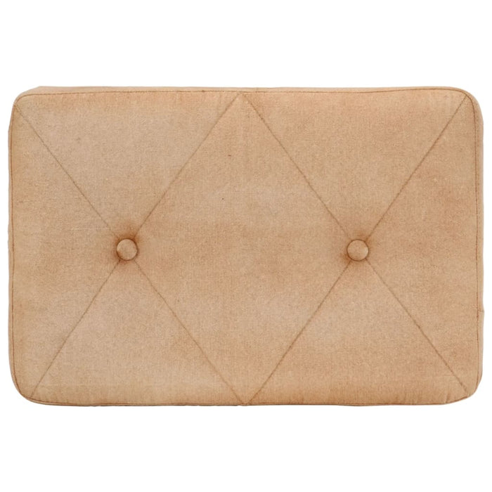 Poltrona Wingback con Poggiapiedi Crema in Tela 339667