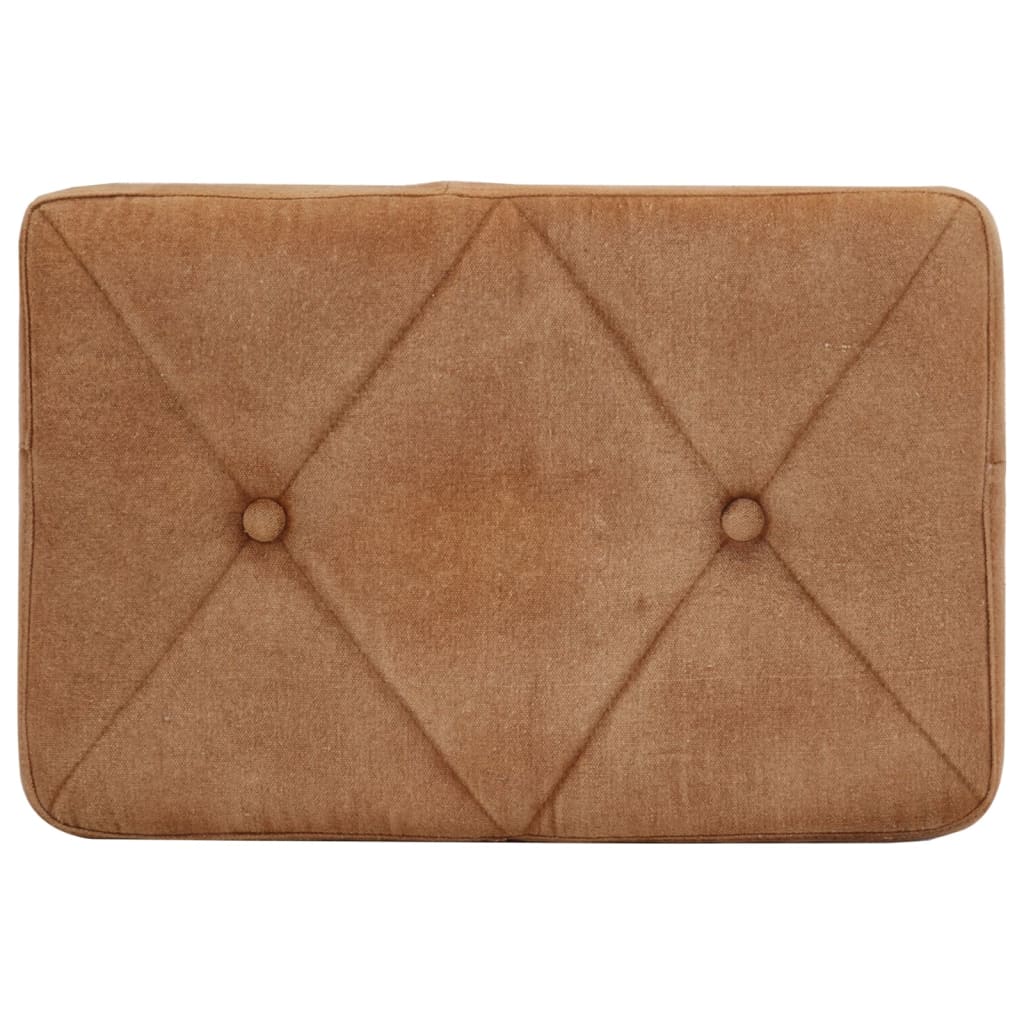 Poltrona Wingback con Poggiapiedi Marrone in Tela 339668