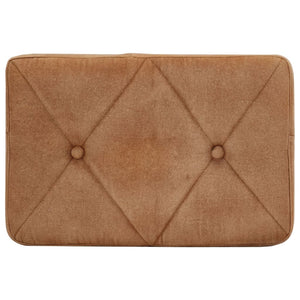 Poltrona Wingback con Poggiapiedi Marrone in Tela 339668