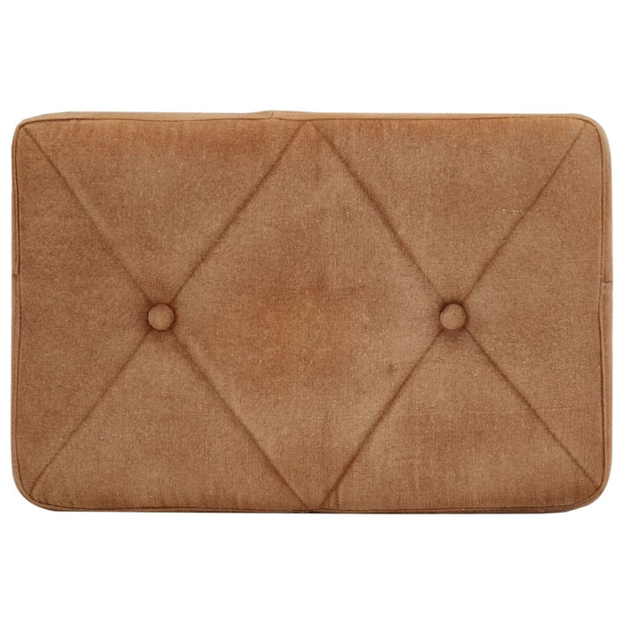 Poltrona Wingback con Poggiapiedi Marrone in Tela 339668