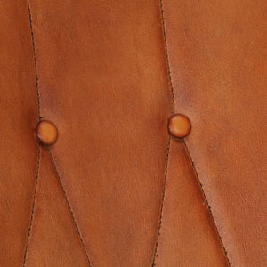 Sedia a Dondolo Marrone Chiaro in Vera Pelle 339679