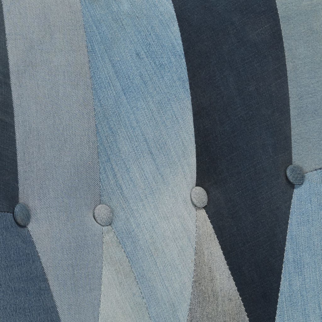 Sedia a Dondolo Blu Denim Patchwork in Tela 339688