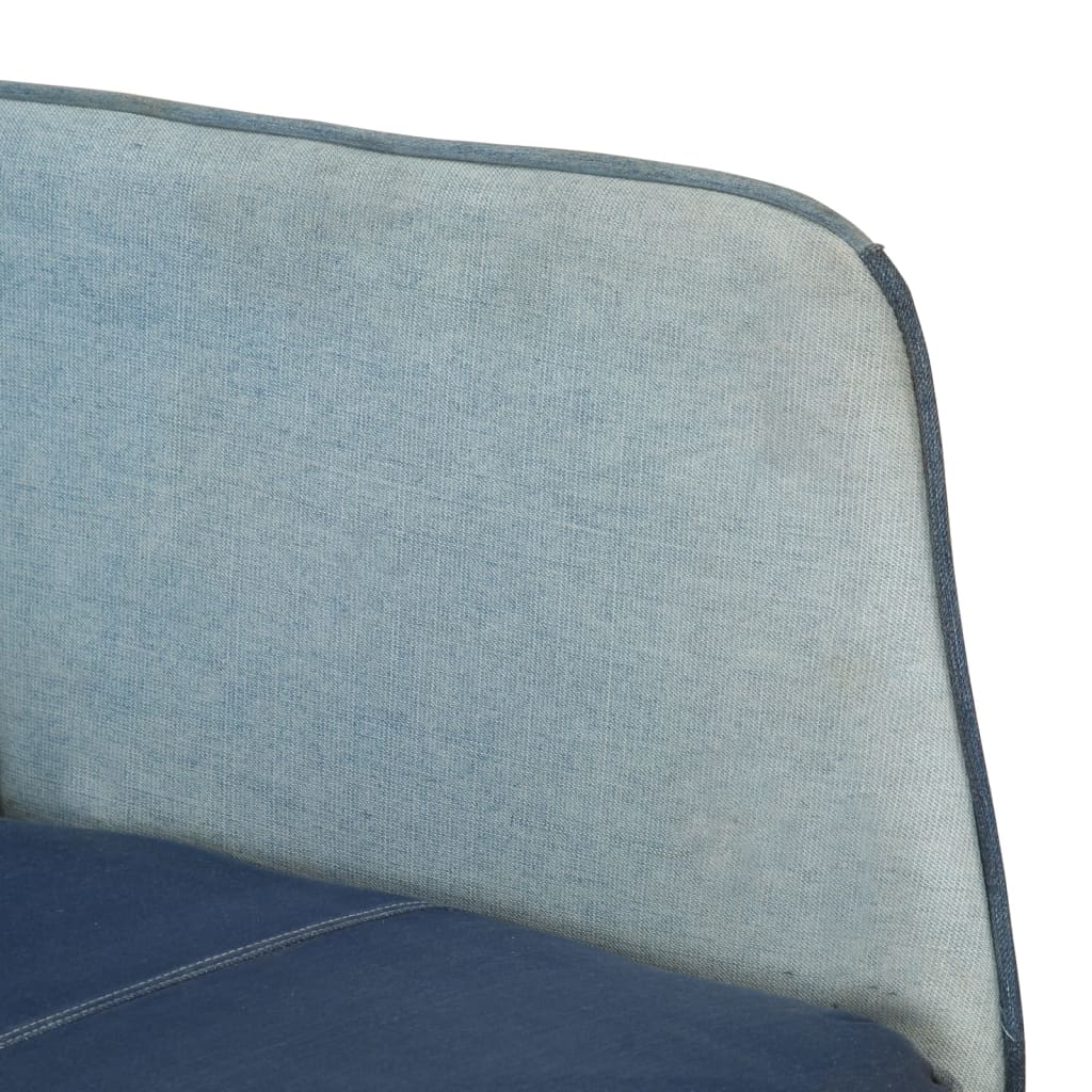Sedia a Dondolo Blu Denim Patchwork in Tela 339688
