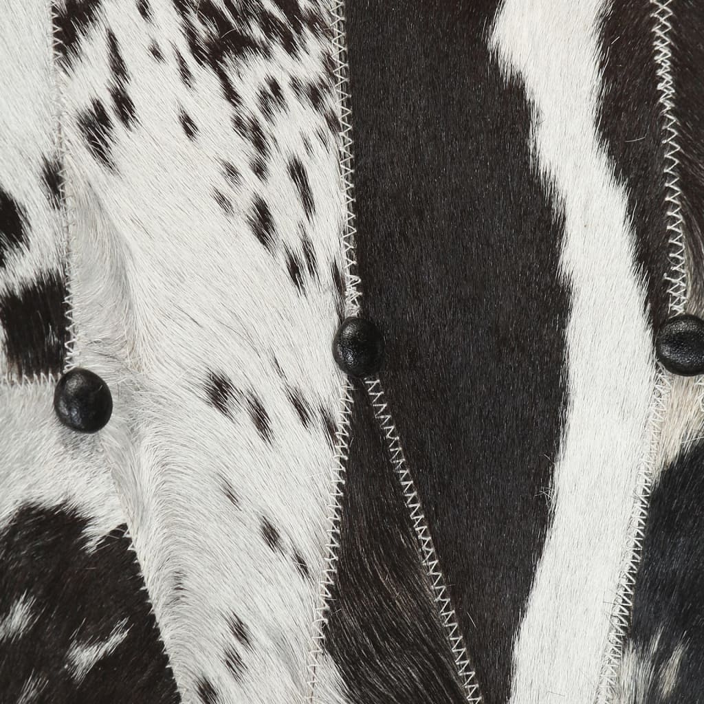 Sedia a Dondolo Nera in Vera Pelle 339690