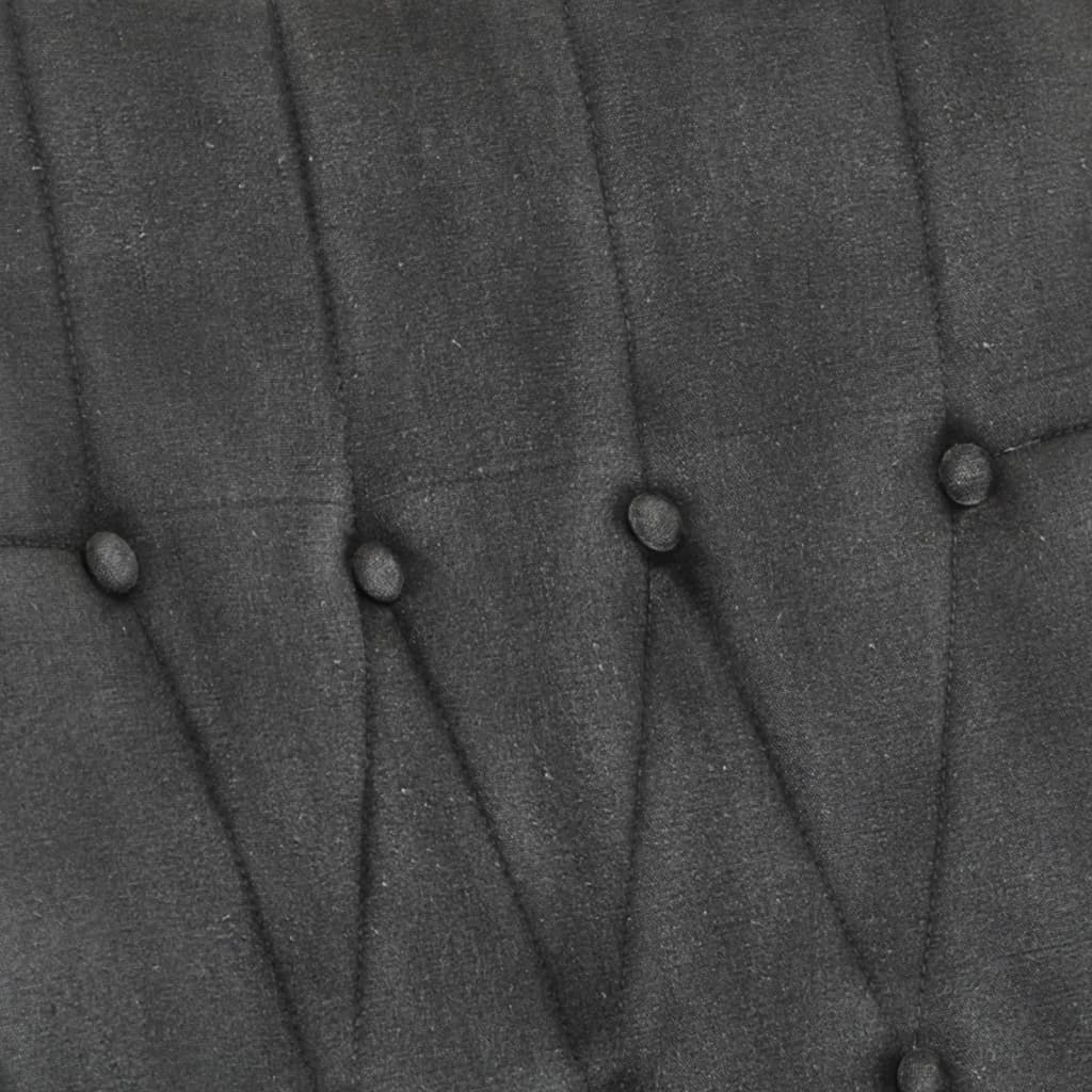 Poltrona a Dondolo con Poggiapiedi Nero Vintage in Tela 339702