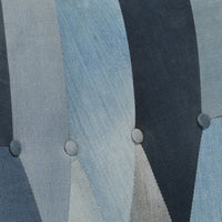 Sedia a Dondolo con Poggiapiedi Blu Denim Patchwork in Tela 339704