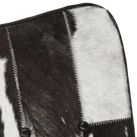 Sedia a Dondolo con Poggiapiedi Nero in Vera Pelle 339706