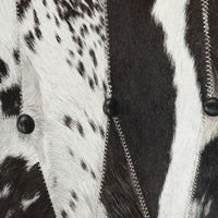 Sedia a Dondolo con Poggiapiedi Nero in Vera Pelle 339706