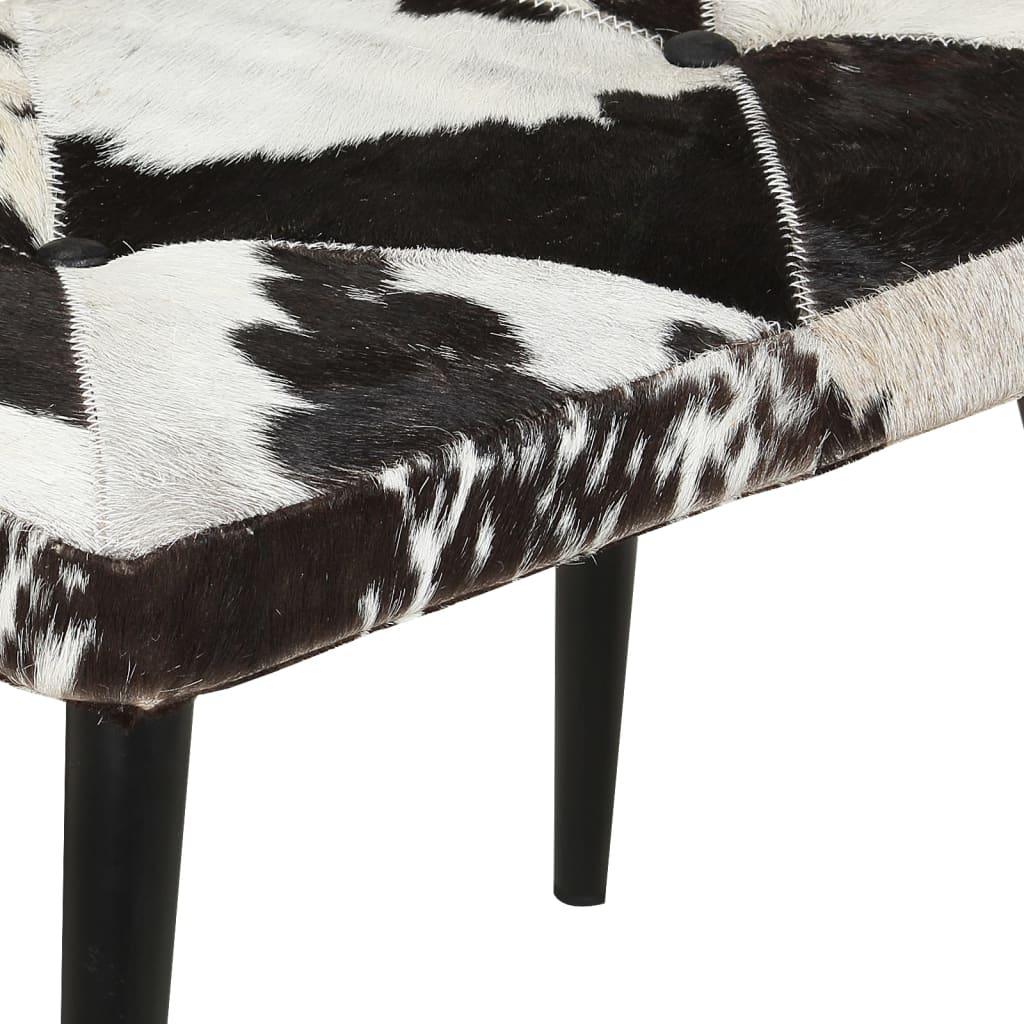 Sedia a Dondolo con Poggiapiedi Nero in Vera Pelle 339706