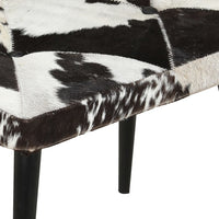 Sedia a Dondolo con Poggiapiedi Nero in Vera Pelle 339706