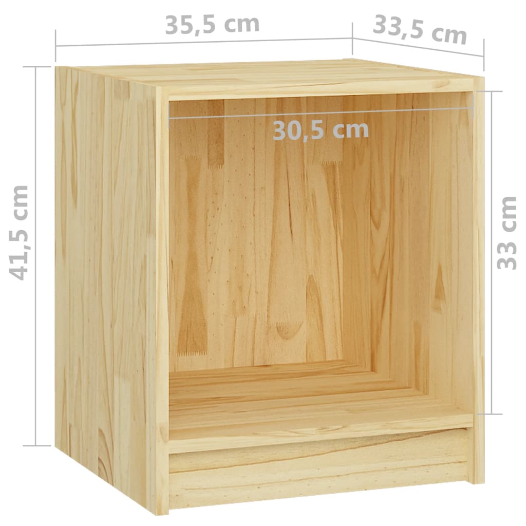 Comodino 35,5x33,5x41,5 cm in Legno Massello di Pino cod mxl 30229