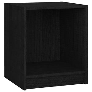 Comodino Nero 35,5x33,5x41,5 cm in Legno Massello di Pino 809927