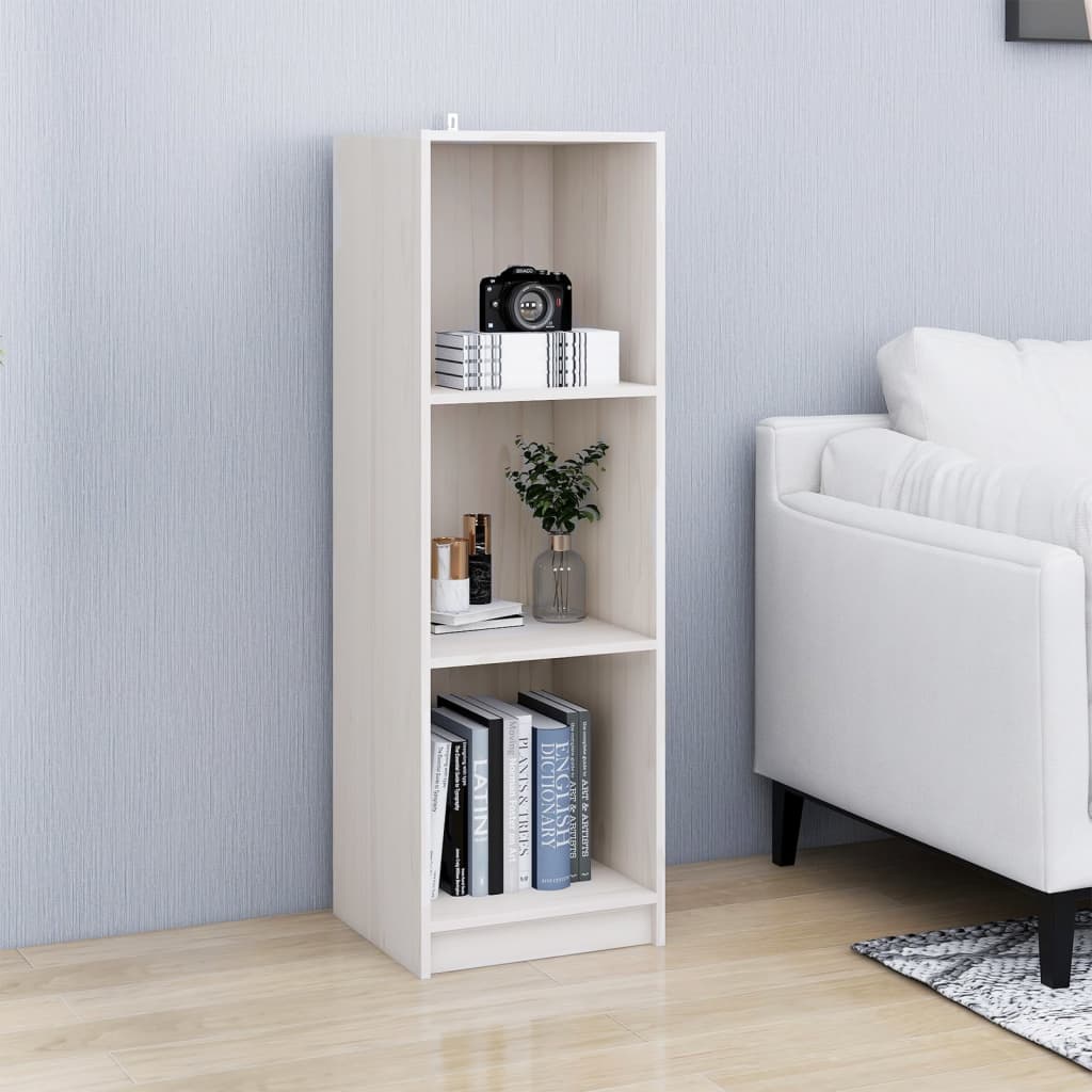 Libreria/Divisorio Bianco 36x33x110 cm Legno Massello di Pino 809937