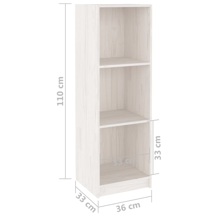 Libreria/Divisorio Bianco 36x33x110 cm Legno Massello di Pino 809937