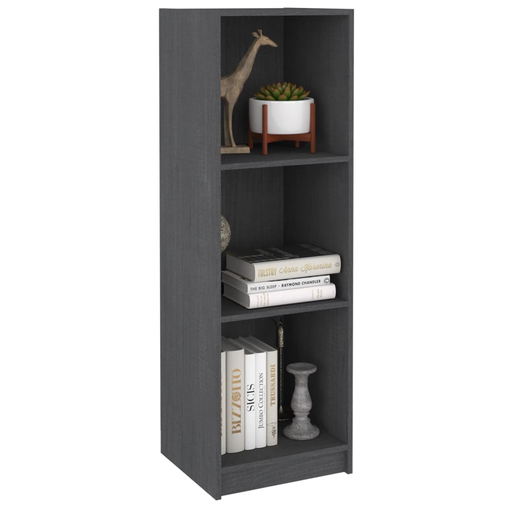 Libreria/Divisorio Grigio 36x33x110 cm Legno Massello di Pino 809938