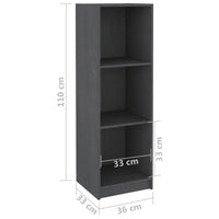 Libreria/Divisorio Grigio 36x33x110 cm Legno Massello di Pino 809938