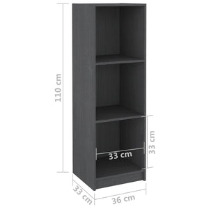 Libreria/Divisorio Grigio 36x33x110 cm Legno Massello di Pino 809938