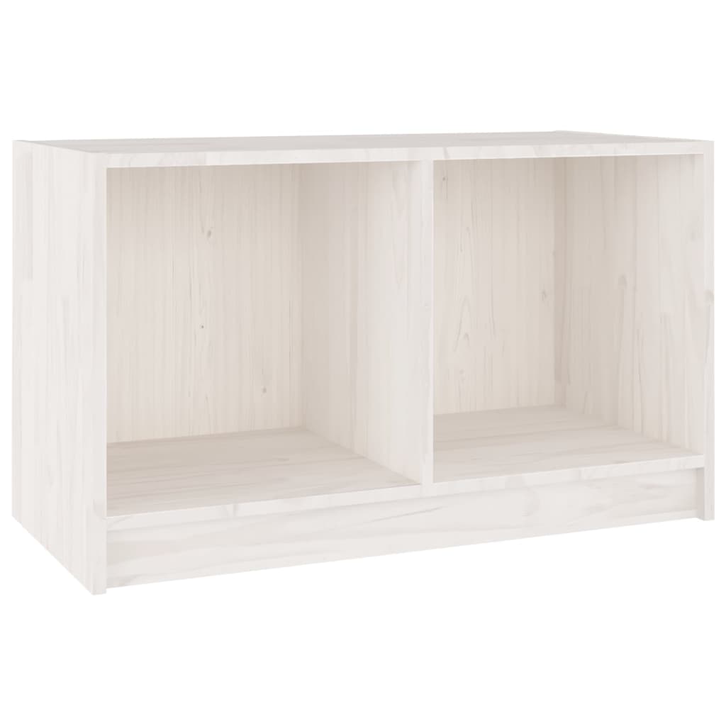 Mobile Porta TV Bianco 70x33x42 cm in Legno Massello di Pino 809943