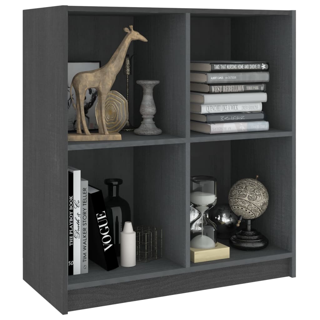 Credenza Grigia 70x33x76 cm in Legno Massello di Pino 809950