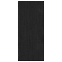Credenza Nera 70x33x76 cm in Legno Massello di Pino 809952