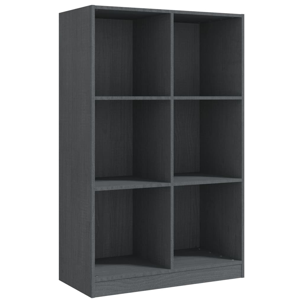 Libreria Grigia 70x33x110 cm in Legno Massello di Pino cod mxl 20428