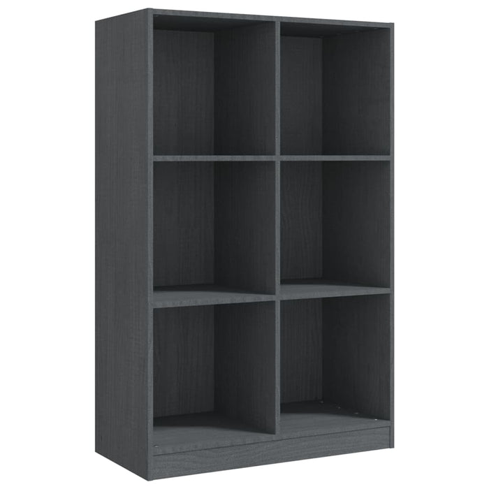 Libreria Grigia 70x33x110 cm in Legno Massello di Pino cod mxl 20428