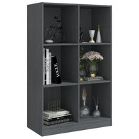 Libreria Grigia 70x33x110 cm in Legno Massello di Pino cod mxl 20428