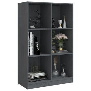 Libreria Grigia 70x33x110 cm in Legno Massello di Pino cod mxl 20428