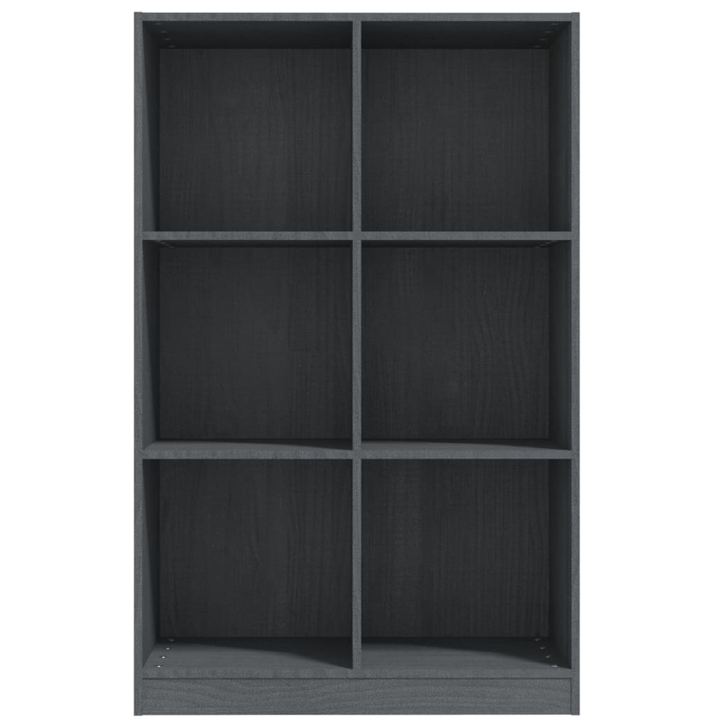 Libreria Grigia 70x33x110 cm in Legno Massello di Pino cod mxl 20428