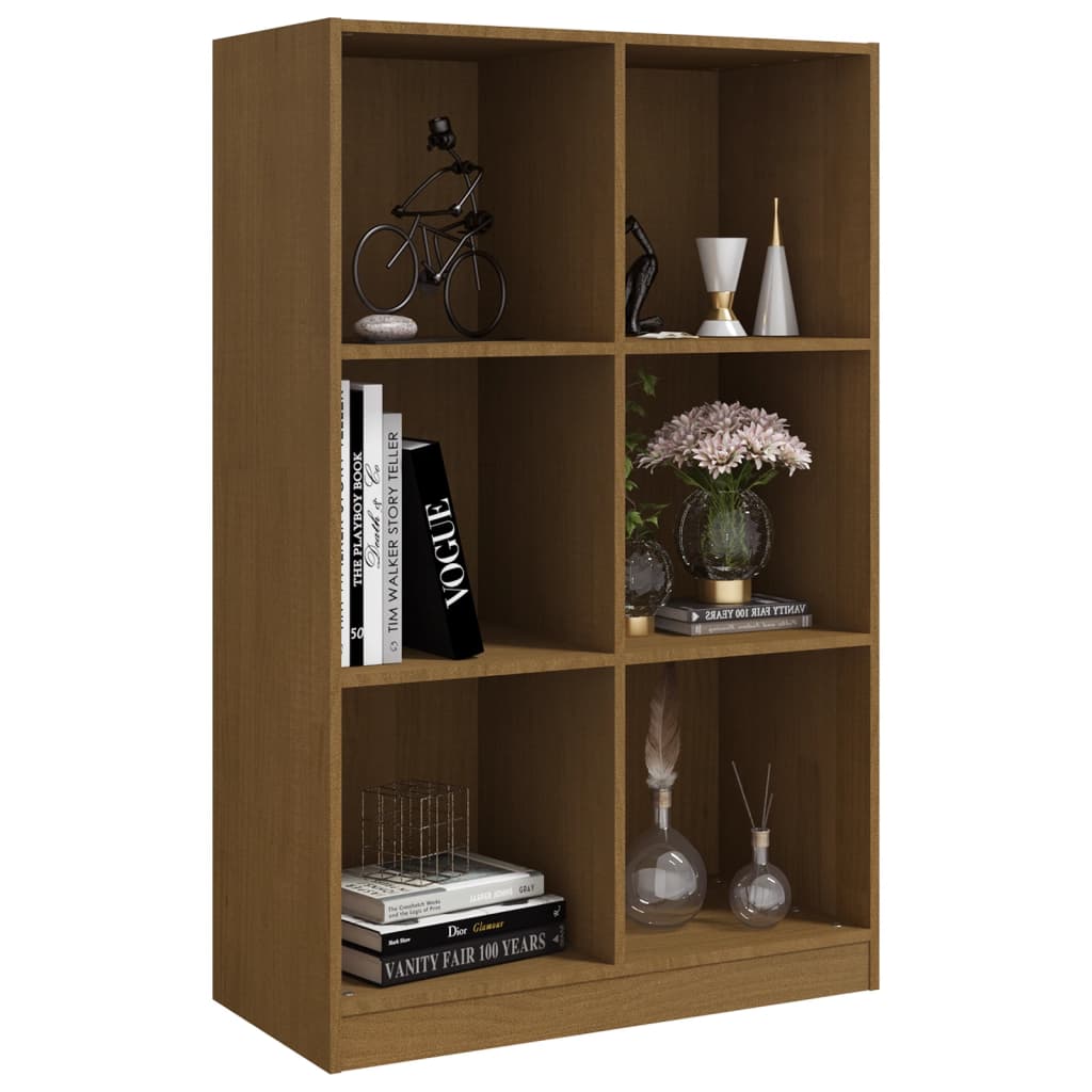 Libreria Marrone Ambra 70x33x110 cm in Legno Massello di Pino 809957