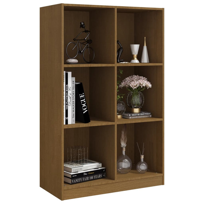 Libreria Marrone Ambra 70x33x110 cm in Legno Massello di Pino 809957