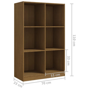 Libreria Marrone Ambra 70x33x110 cm in Legno Massello di Pino 809957
