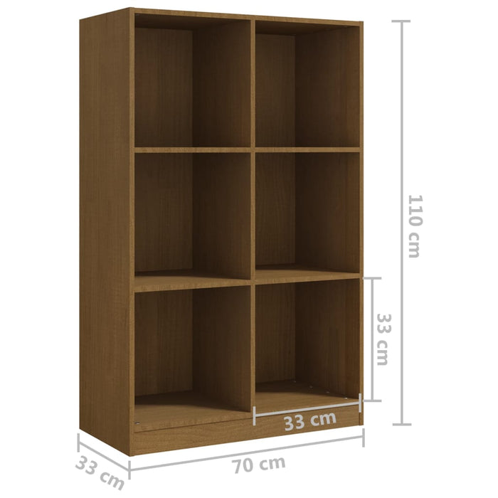 Libreria Marrone Ambra 70x33x110 cm in Legno Massello di Pino 809957